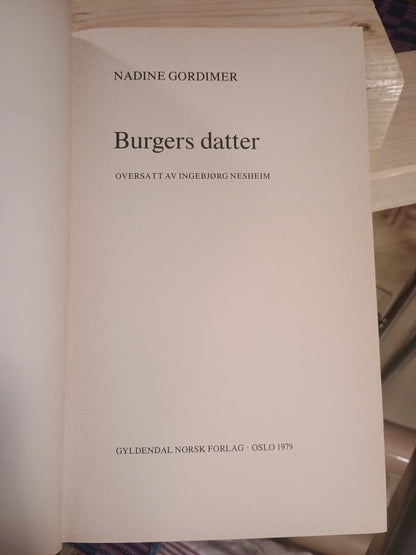 Burgers datter. Nadine Gordimer