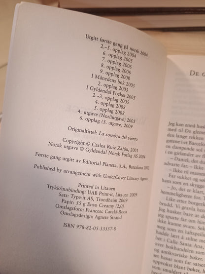 Vindens skygge, Carlos Ruiz Zafón