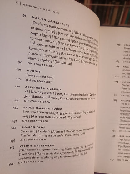 Verden finnes ikke på kartet: Poesi fra hele verden, Pedro Carmona-Alvarez og Gunnar Wærness