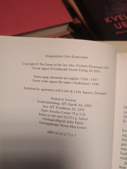 Tre kamerater, Erich Maria Remarque