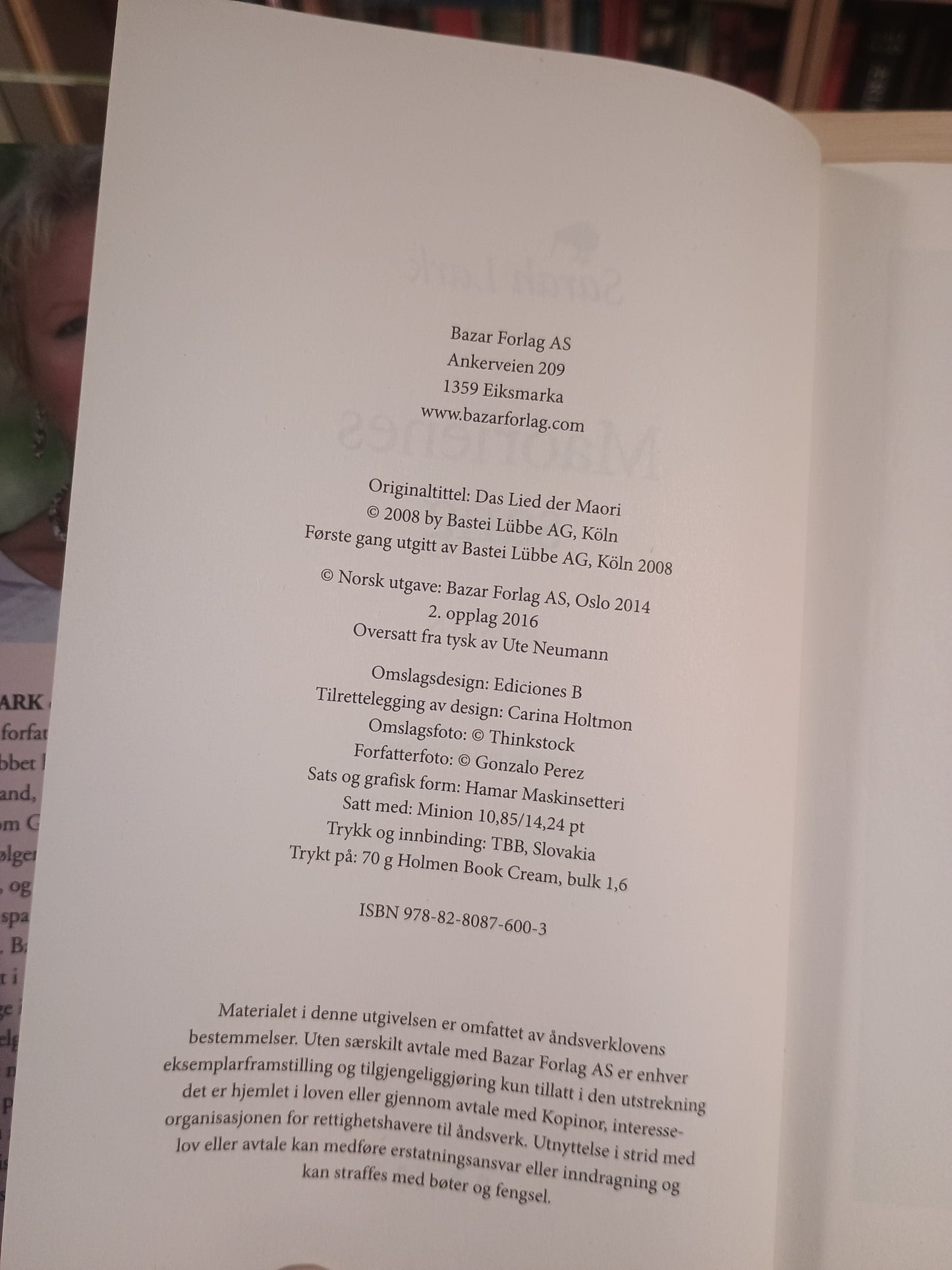 Maorienes Sang, Sarah Lark