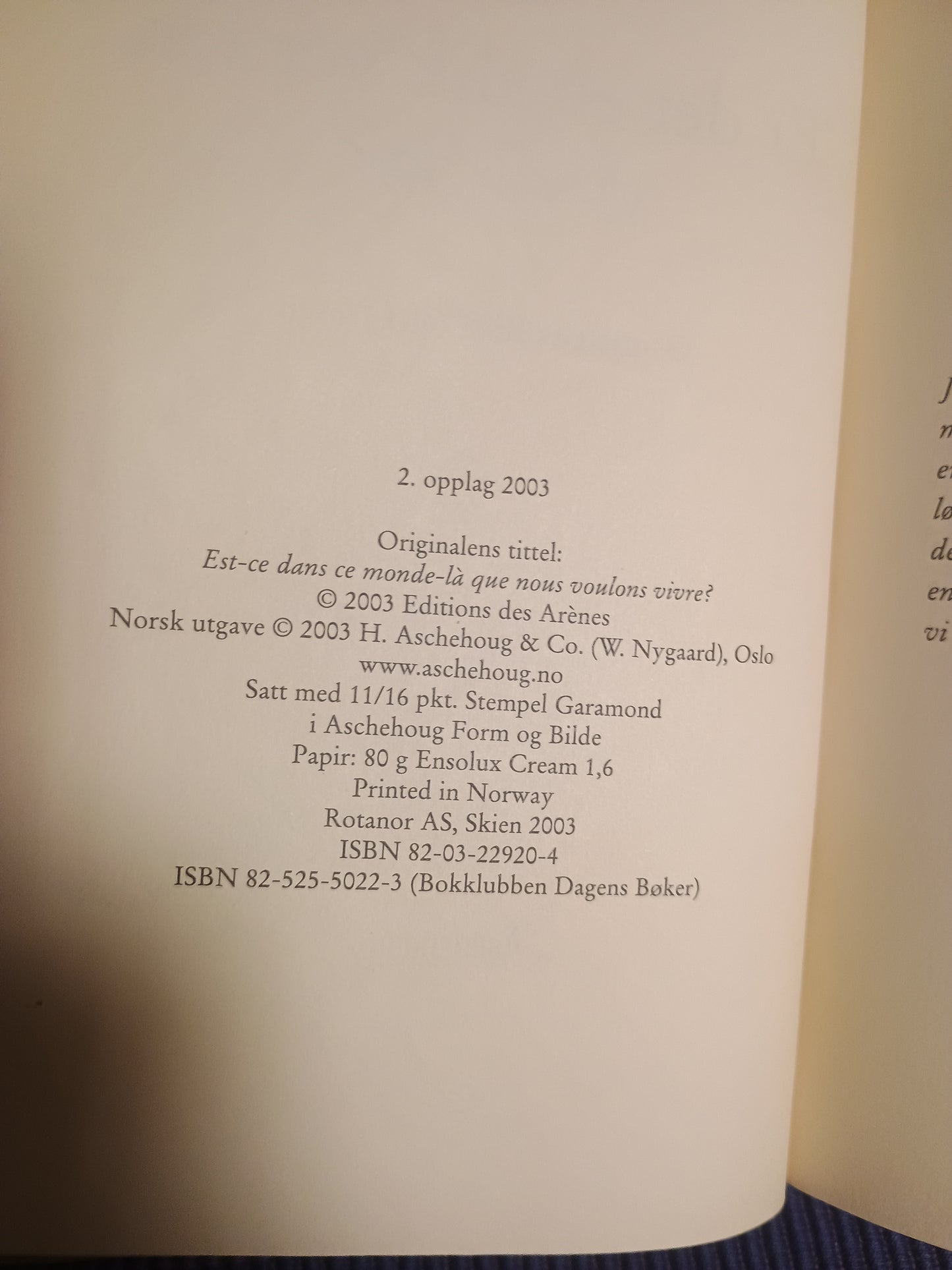 Er det en slik verden vi vil ha?, Eva Joly
