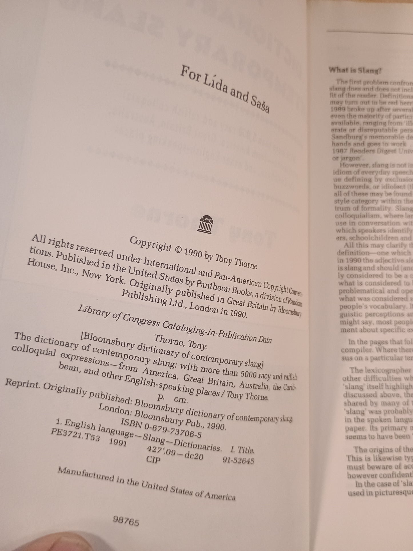 The dictionary of contemporary slang, Tony Thorne