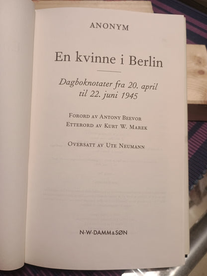 En kvinne i Berlin, Anonym