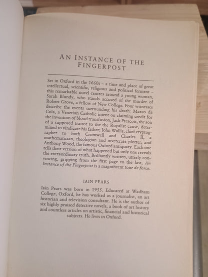 An Instance of the Finger post, Iain Pears