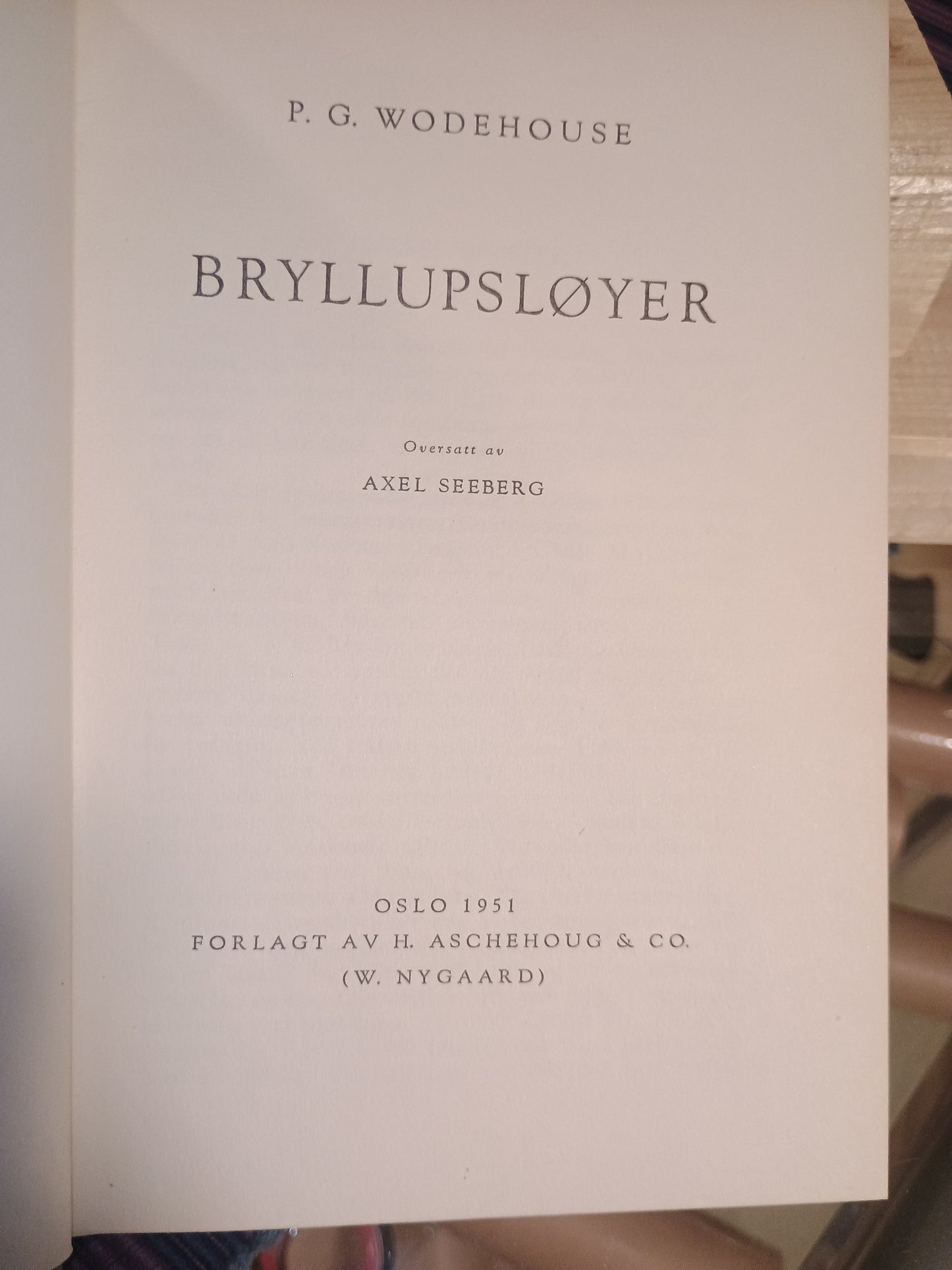 Bryllupsløyer, P. G. Wodehouse