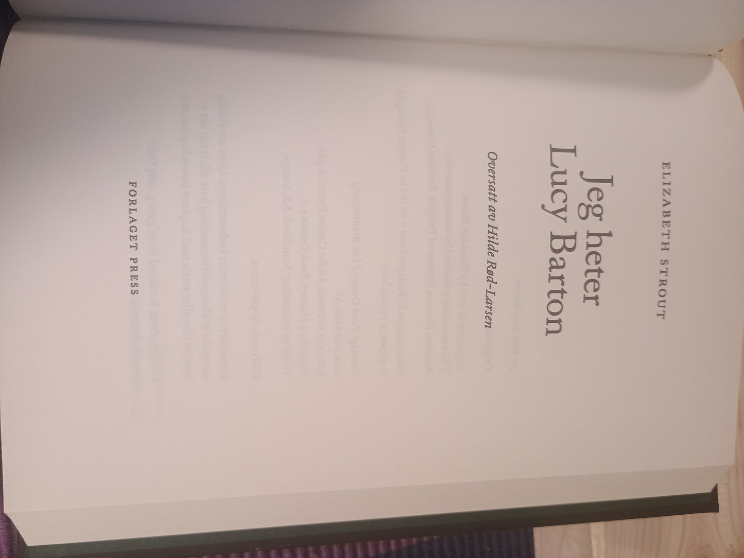 Jeg heter Lucy Barton, Elizabeth Strout