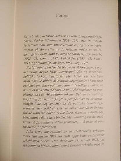 Fra borgerfred til politisk blåmandag, John Lyng