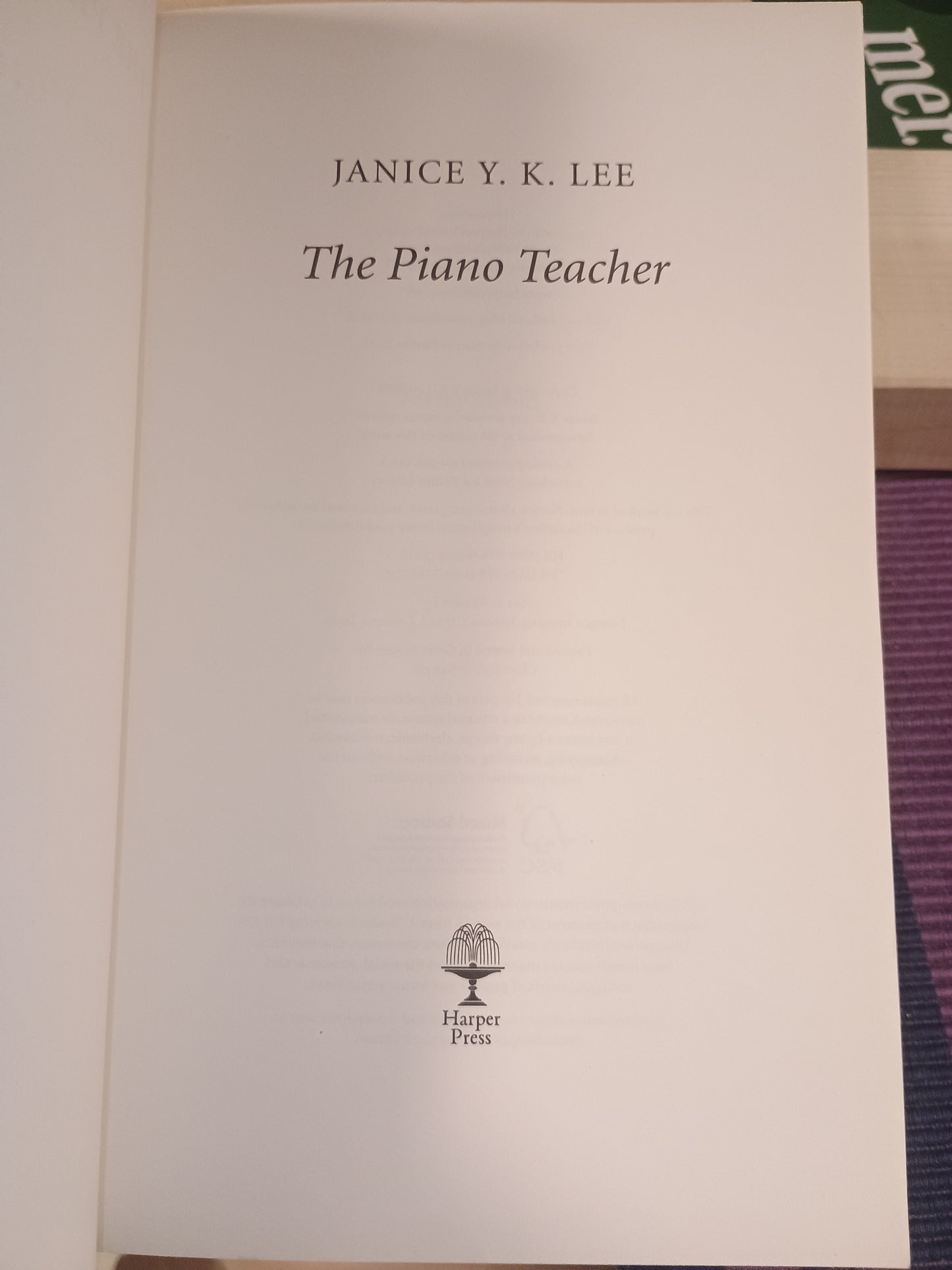 The Piano Teacher, Janice Y. K. Lee