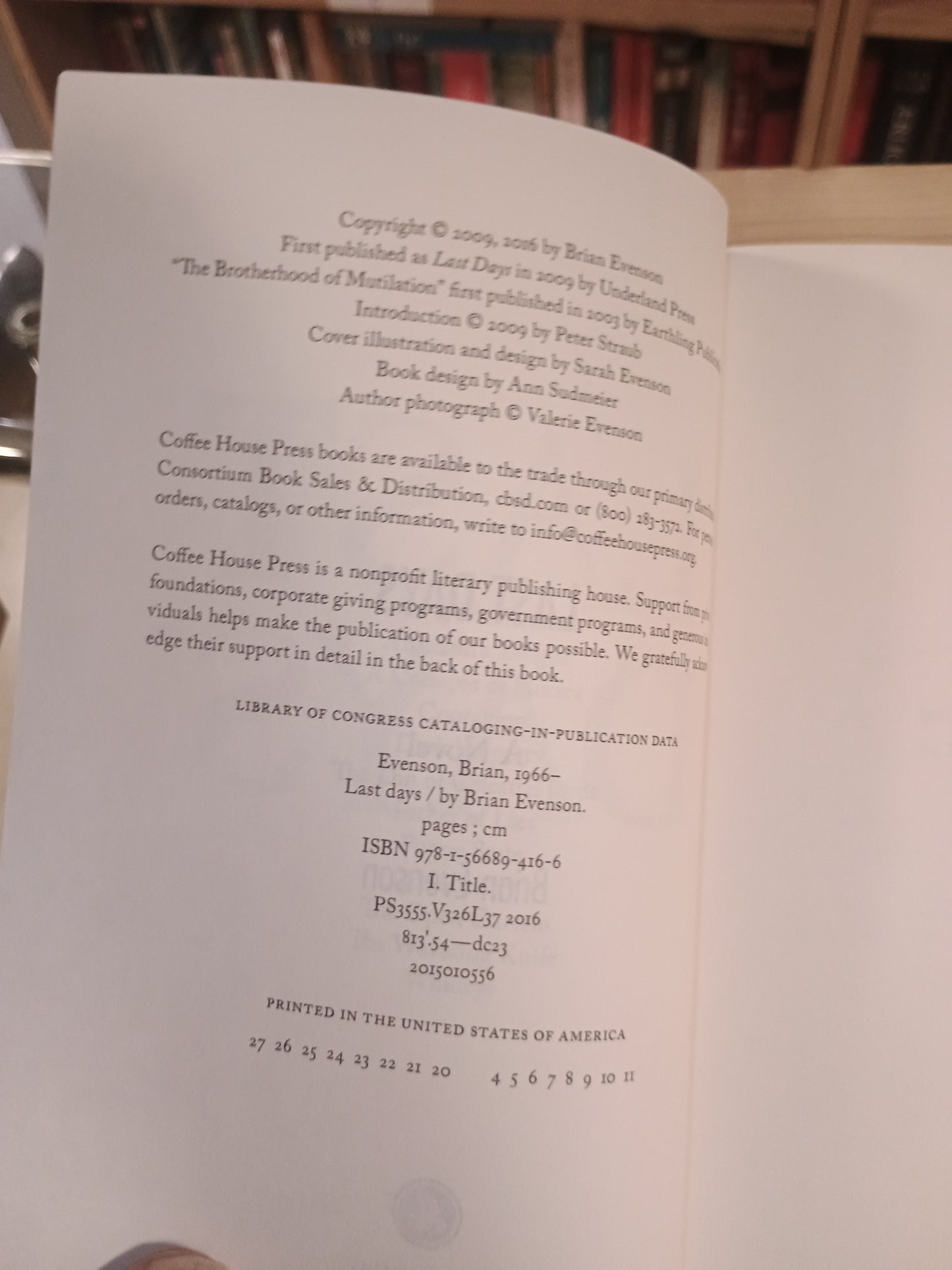 Last Days, Brian Evenson