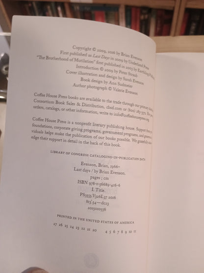 Last Days, Brian Evenson