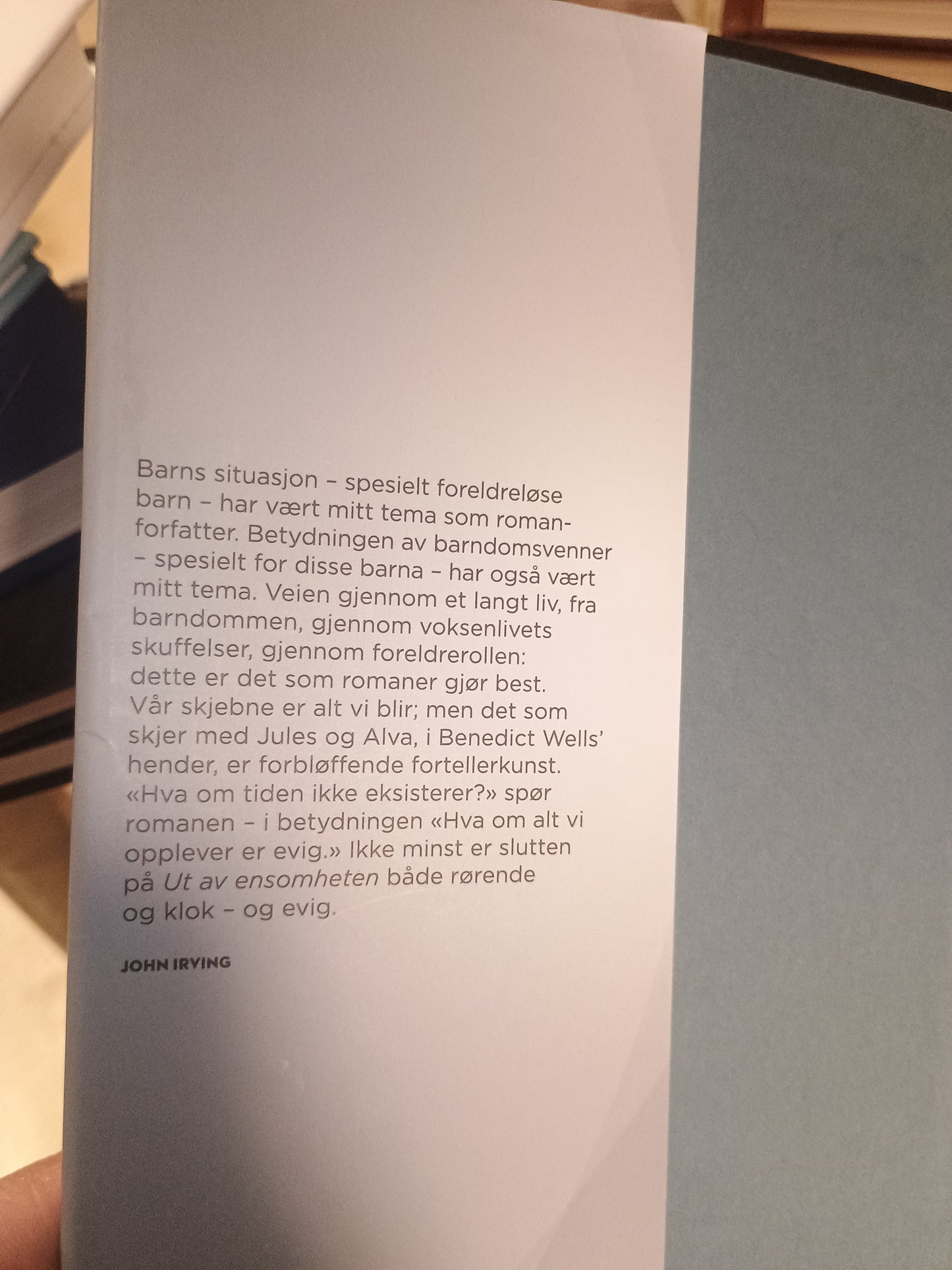 Ut av ensomheten, Benedict Wells