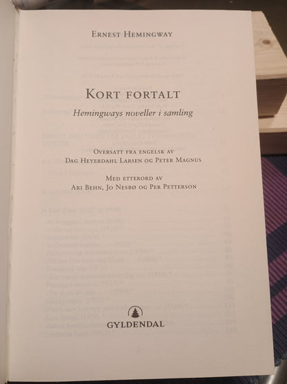 Kort fortalt: Hemingways noveller i samling, Ernest Hemingway