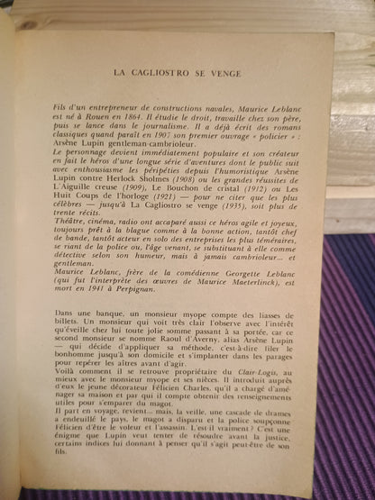 La Cagliostro se venge, Maurice Leblanc