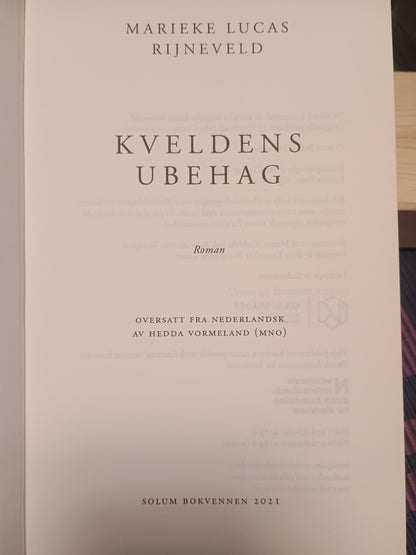 Kveldens ubehag, Marielle Lucas Rijneveld