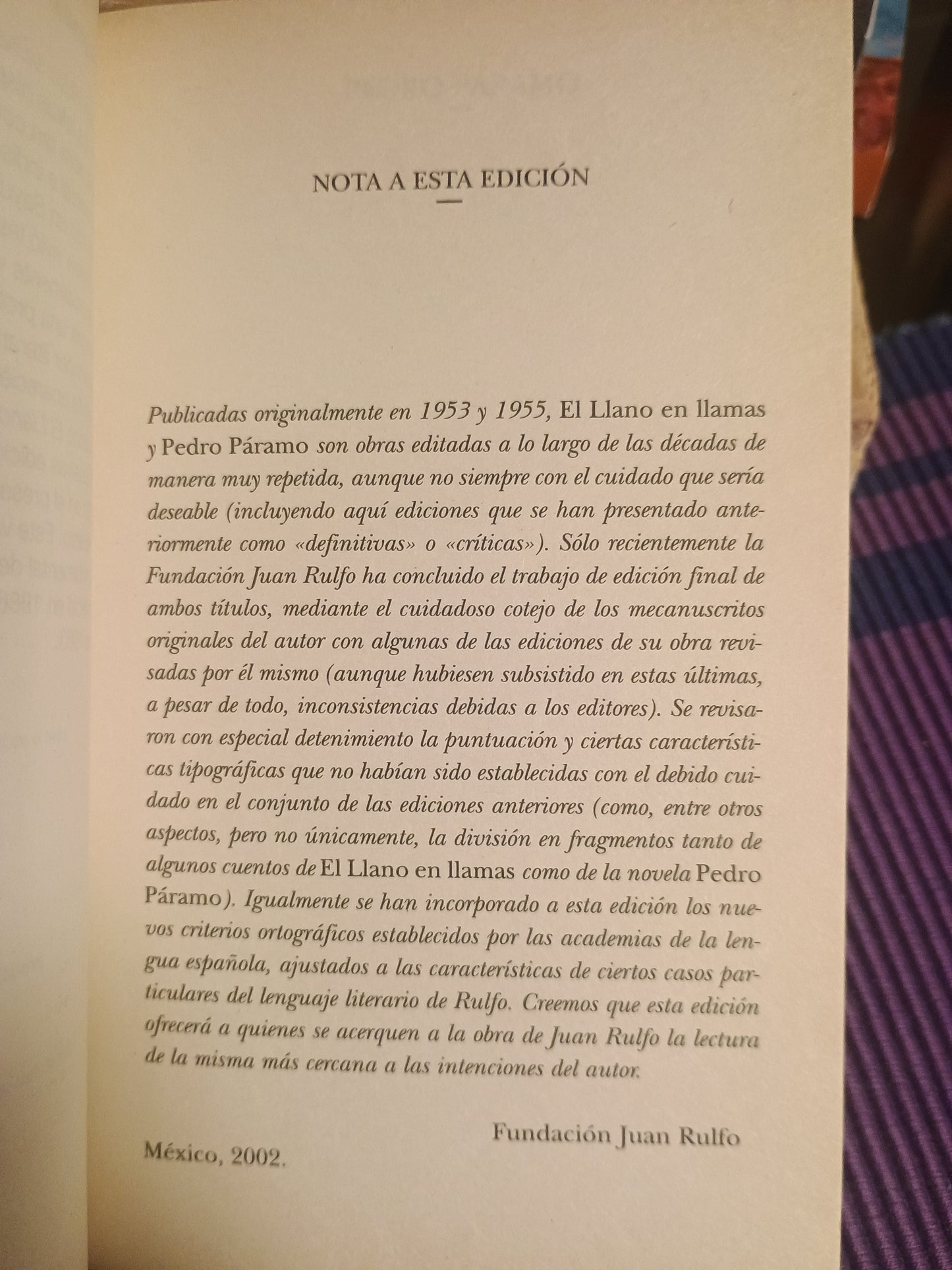Pedro Páramo y el llano en llamas, Juan Rulfo