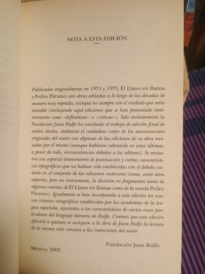 Pedro Páramo y el llano en llamas, Juan Rulfo