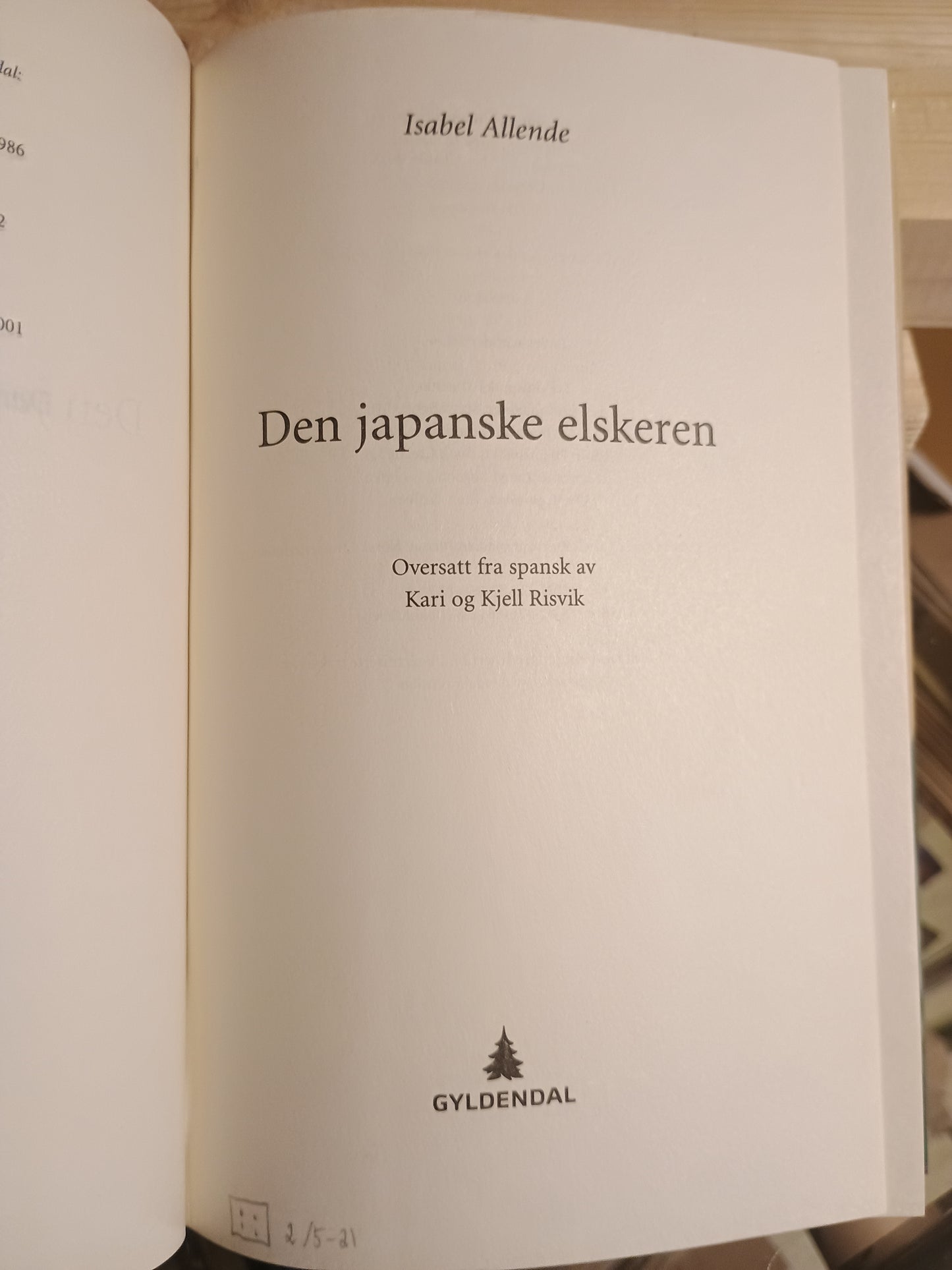 Den japanske elskeren. Isabel Allende