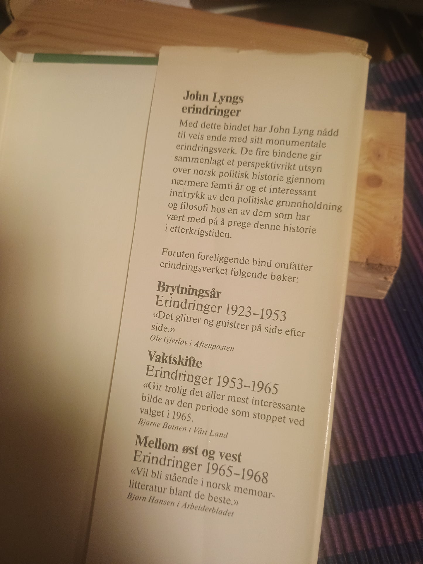 Fra borgerfred til politisk blåmandag, John Lyng