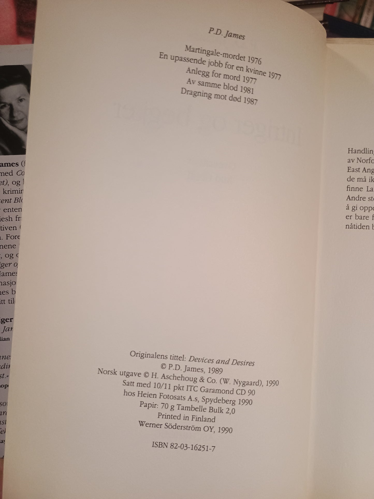 Intriger og begjær, P.D. James