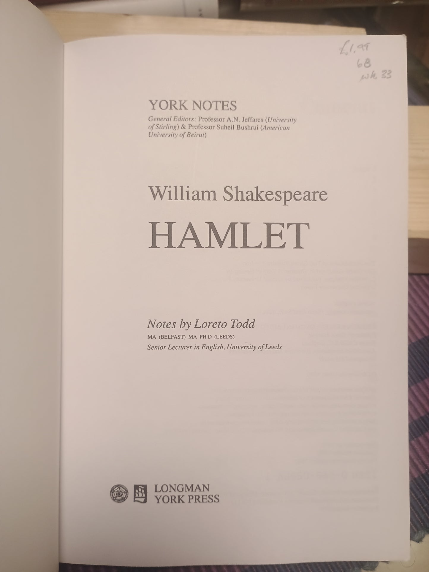 York Notes on Hamlet: William Shakespeare, Loreto Todd