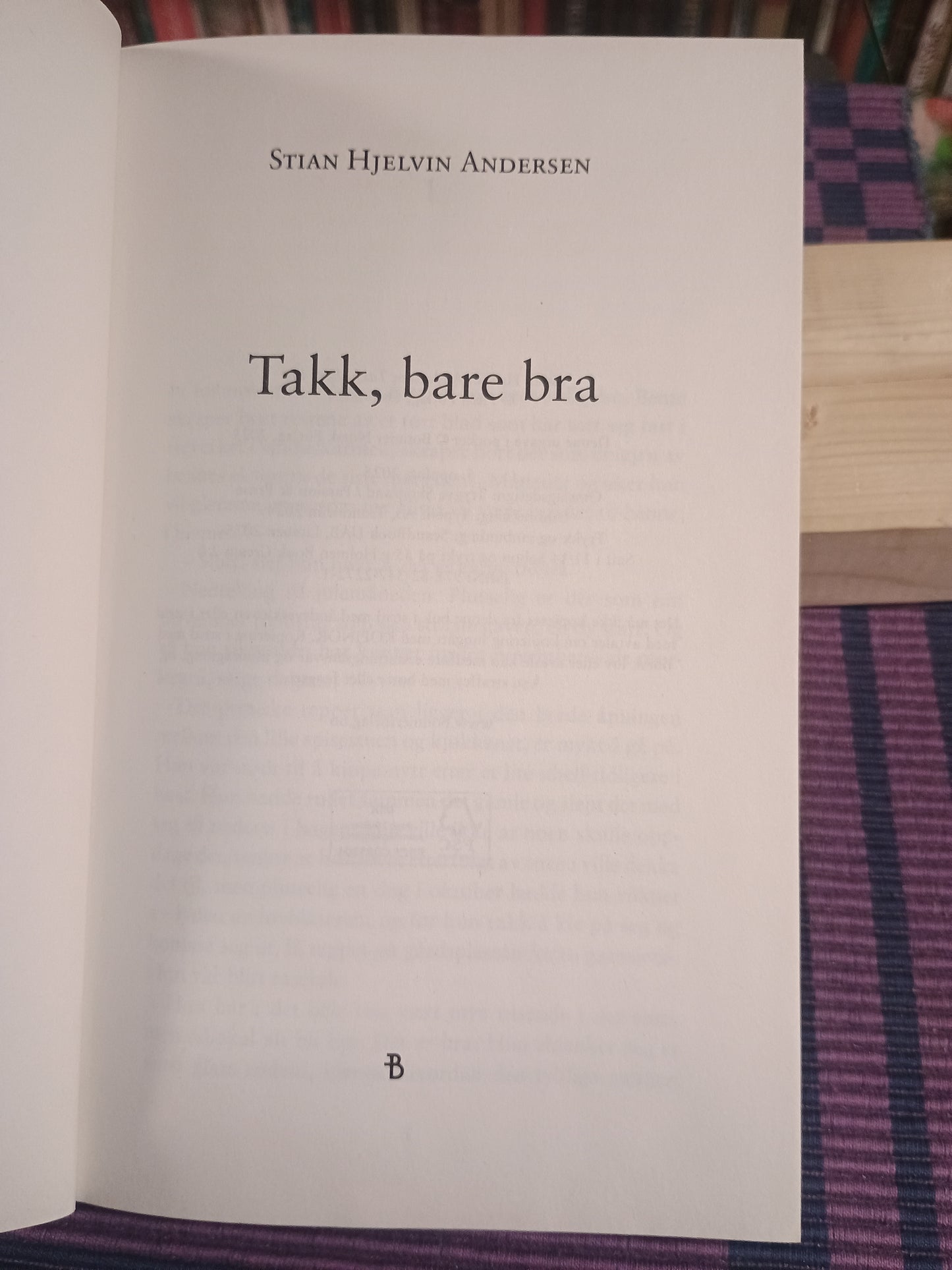 Takk, bare bra, Stian Hjelvin Andersen