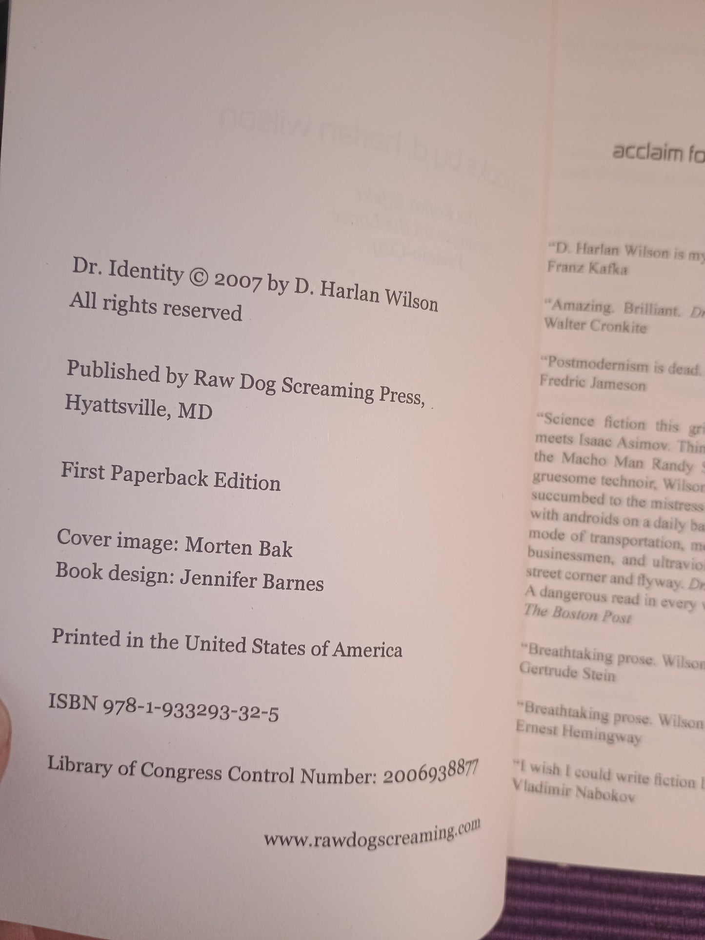 Dr. Identity, D. Harlan Wilson