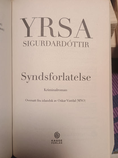 Syndsforlatelse, Yrsa Sigurdardóttir