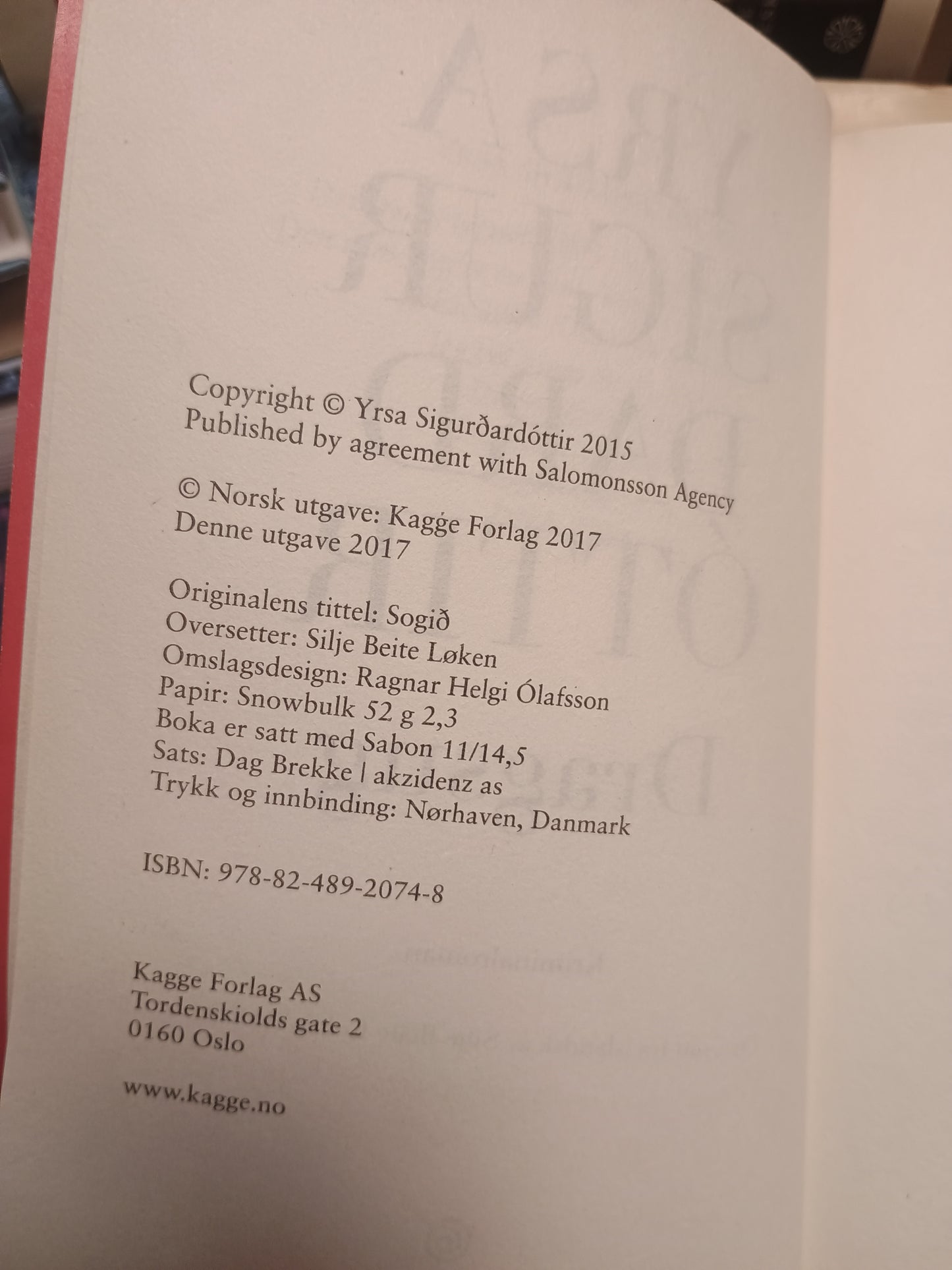 Dragsug, Yrsa Sigurddardóttir