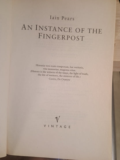 An Instance of the Finger post, Iain Pears
