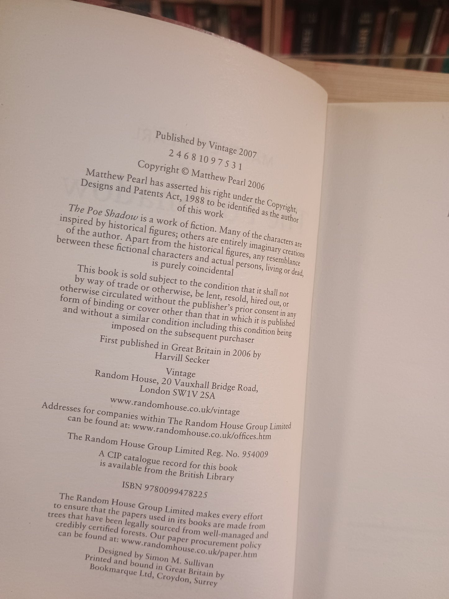 The Poe Shadow, Matthew Pearl
