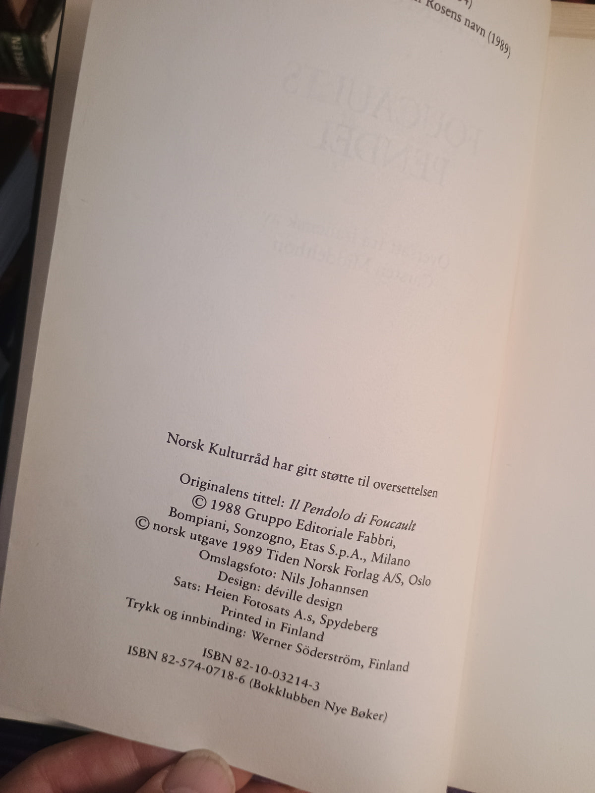Foucaults pendel, Umberto Eco